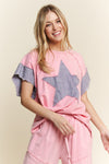 Mineral Washed Denim Star Sleeveless top