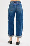 Risen Jeans High rise crop barrel cuffed jeans