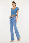 Kan Can high rise wide leg flare jeans
