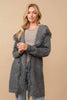 Hooded fringe knit open cardigan Cardigan Cozy Co   