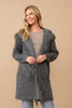 Hooded fringe knit open cardigan Cardigan Cozy Co   