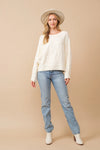 Horizontal cable knit dolman sleeve sweater Sweater Cozy Co   