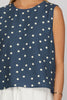 Sleeveless woven polka dot print top