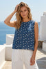 Sleeveless woven polka dot print top