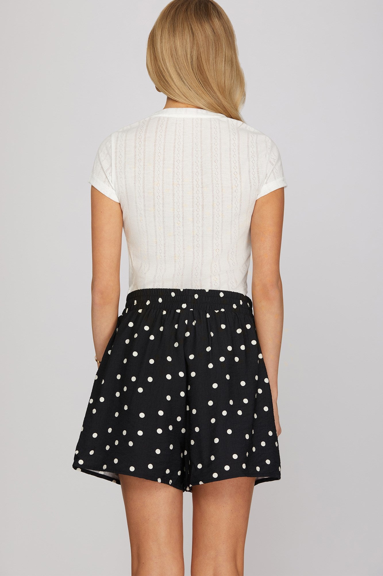 RESTOCKED - Woven polka dot shorts with pockets