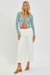 Tummy control high rise crop wide leg pants