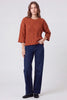 3/4 sleeve cable sweater top