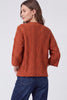 3/4 sleeve cable sweater top
