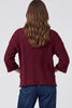 3/4 sleeve cable sweater top
