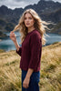 3/4 sleeve cable sweater top
