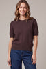 Short sleeve diamond pattern sweater top