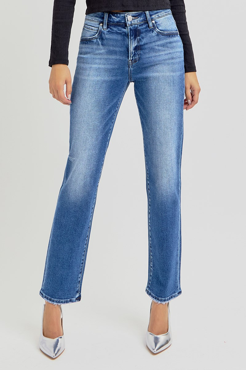 Risen mid rise-ankle tapered jeans