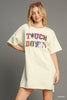 Touchdown no-lining sequins patch french terry mini dress Dress Umgee   