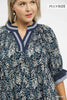 Spring burst print v-neck top (Curvy)