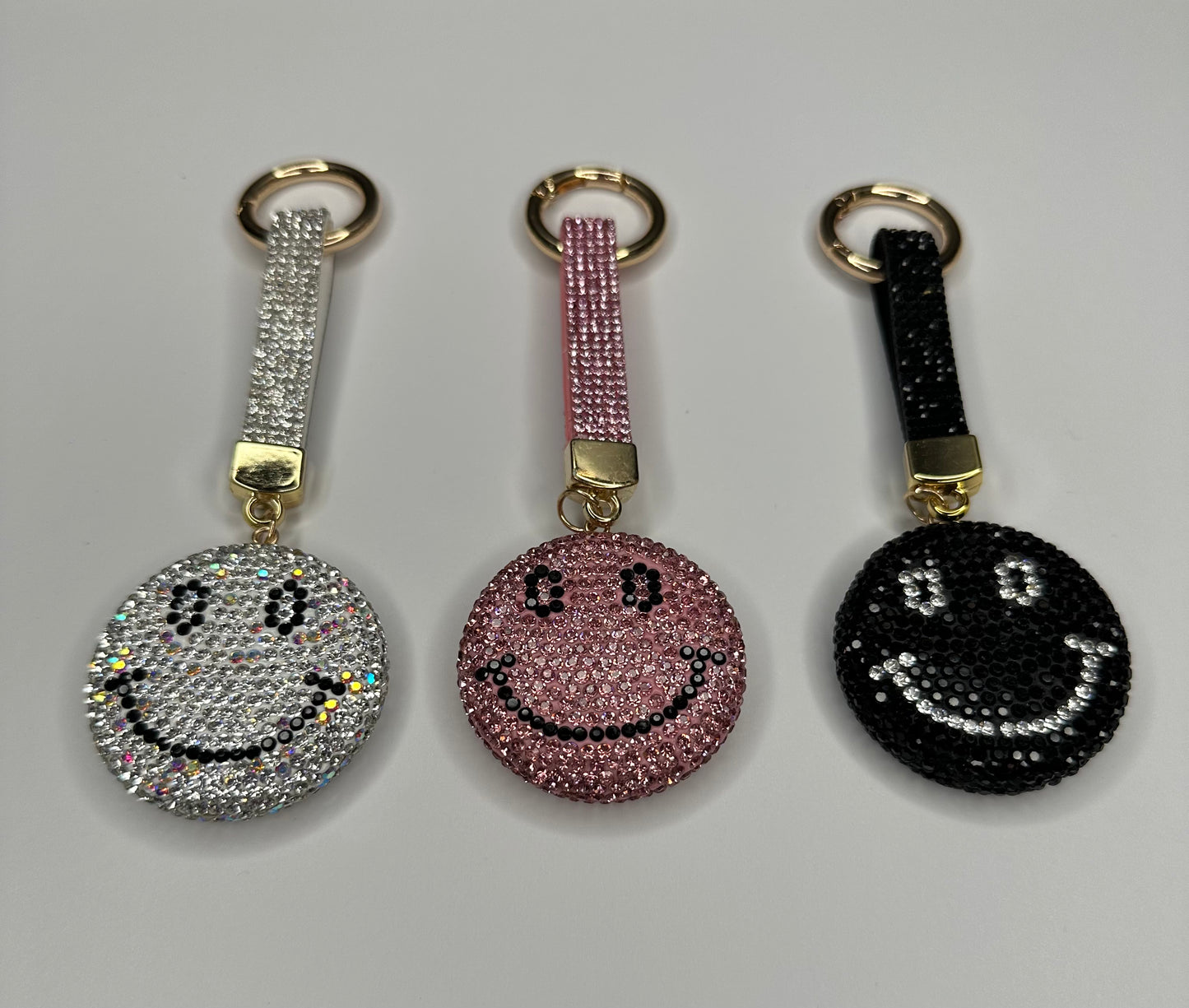 Bling smiley keychain