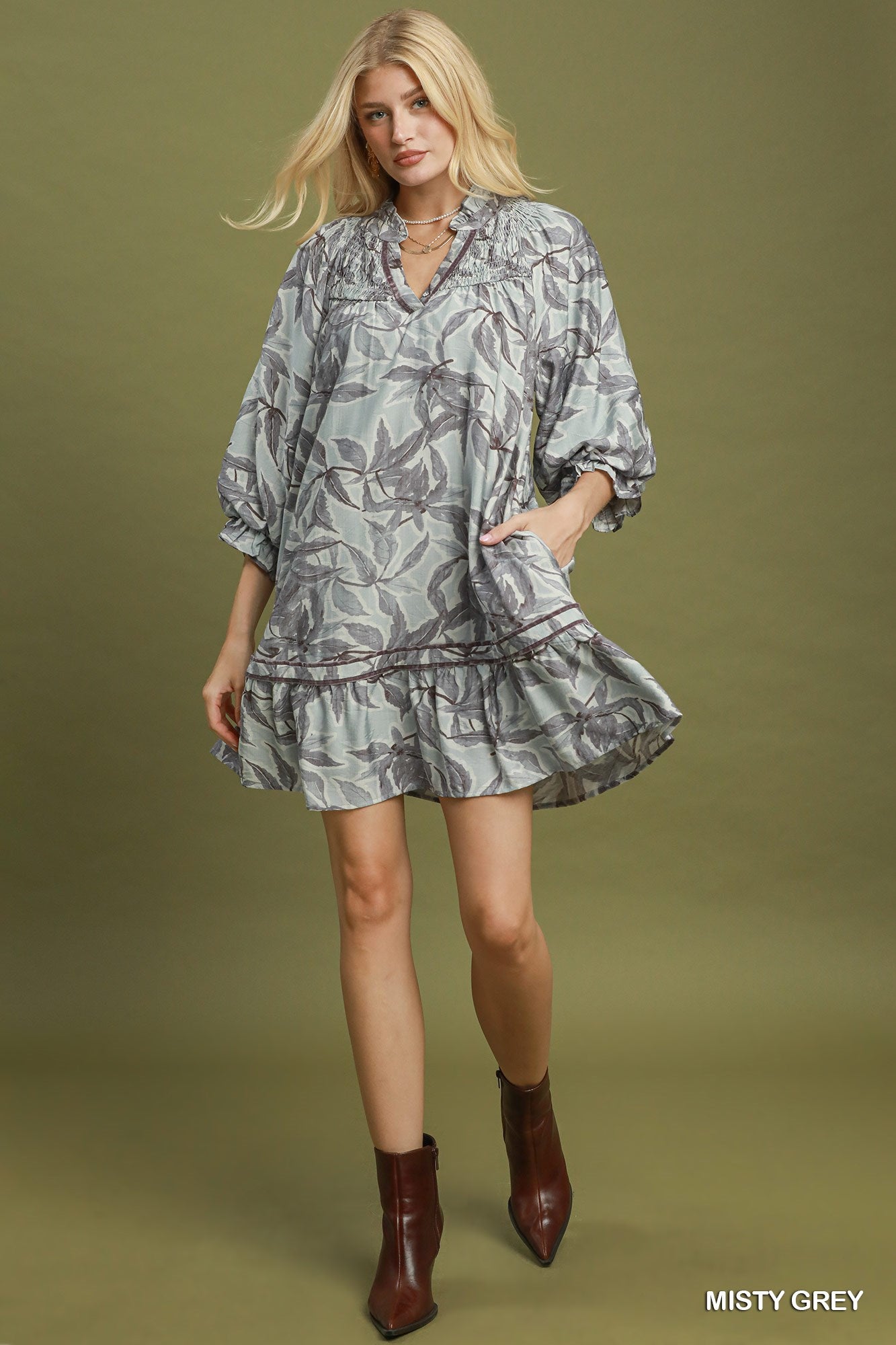 Floral Print Smocked Ruffle Tiered Dress