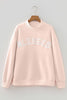 NEW Oversize Blessed Embroidered Mock Neck Sweatshirt
