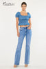 Kan Can high rise wide leg flare jeans
