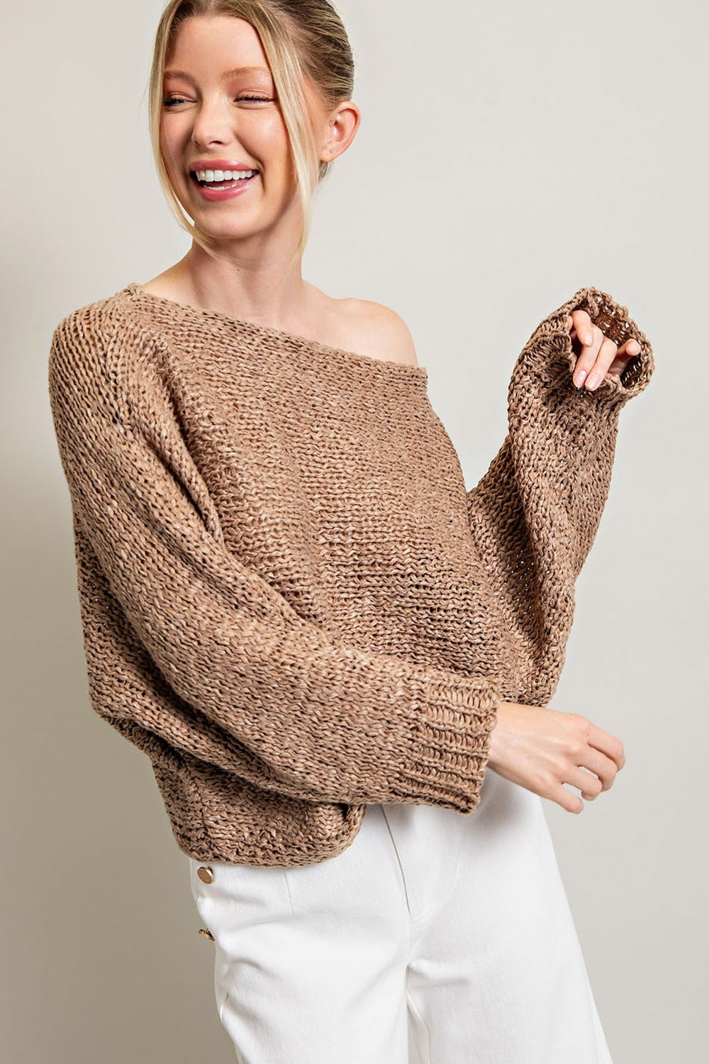 Loose fit knit sweater top