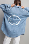 Smile denim button down shirt Blouse EE:Some   