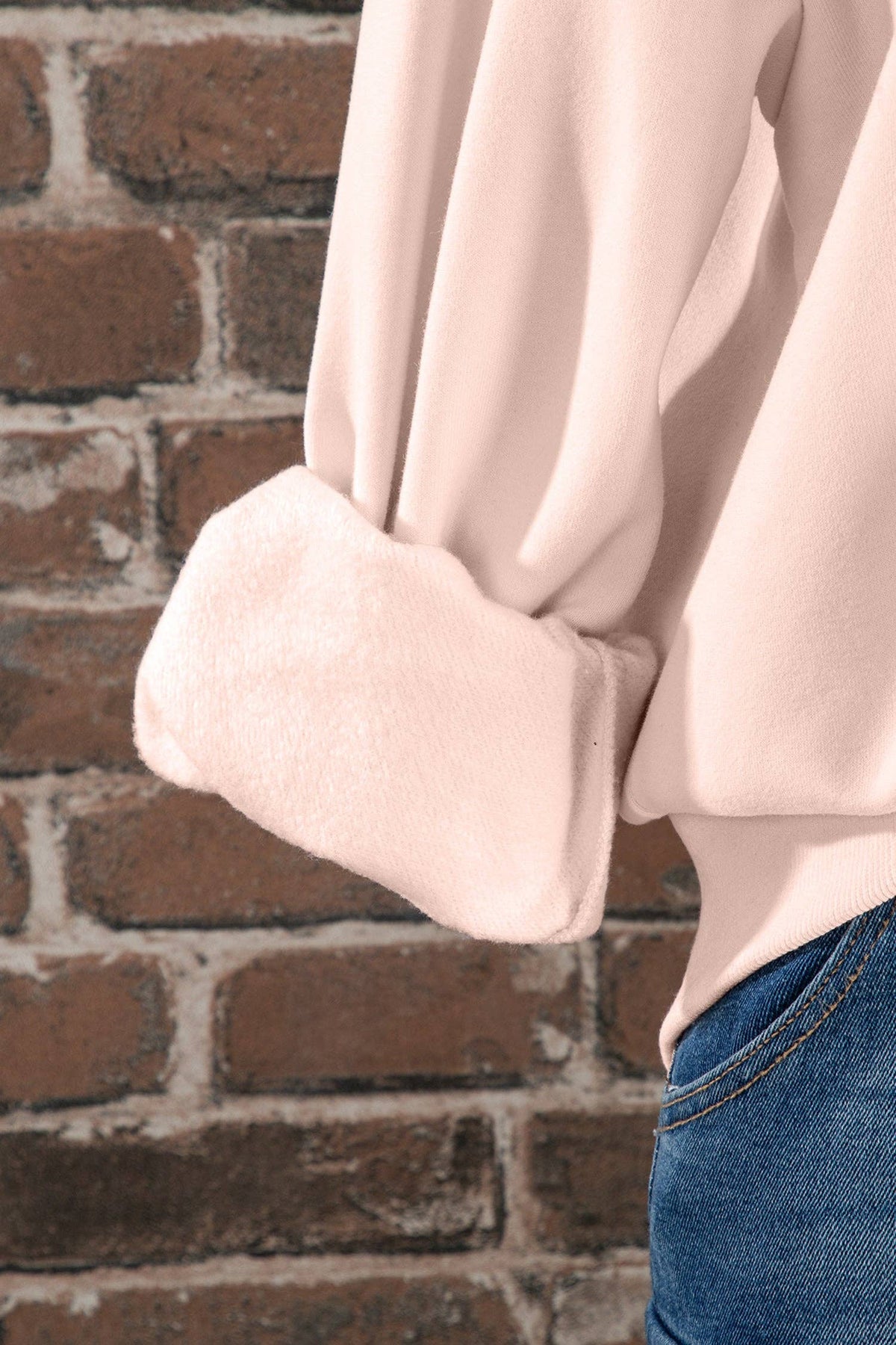 NEW Oversize Blessed Embroidered Mock Neck Sweatshirt