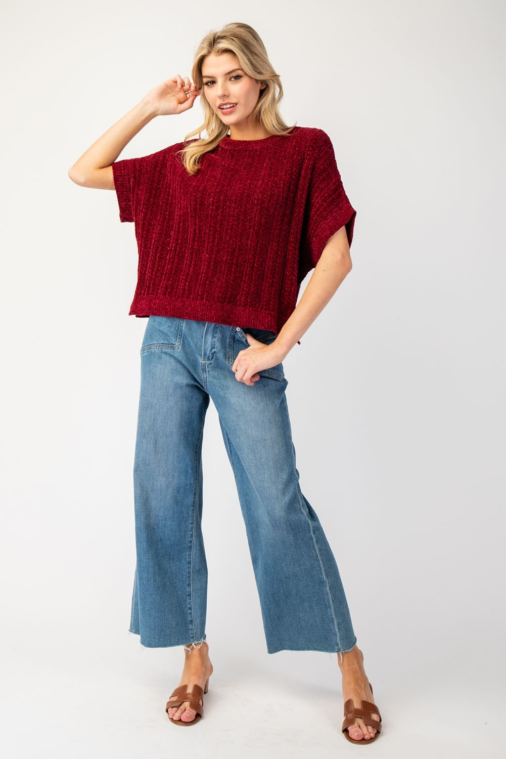 Ultra soft short sleeve sweater top