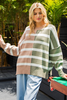 Striped color block long sleeve sweater