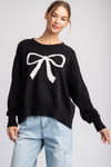 Ribbon printed sweater top