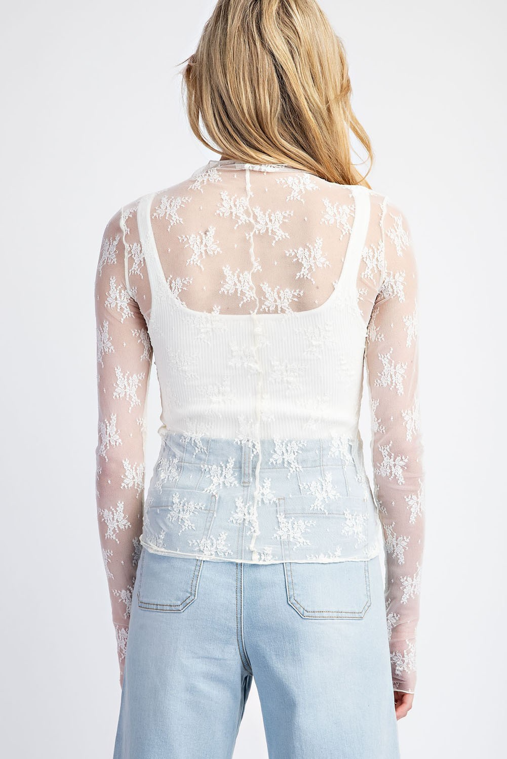 Lace long sleeve top