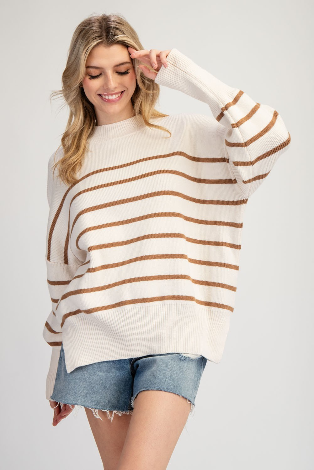 Striped round neck sweater