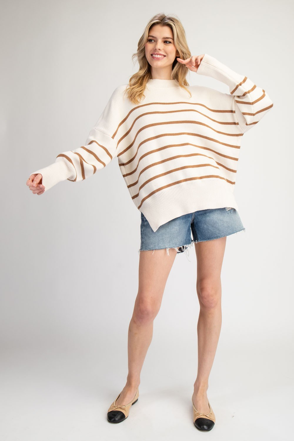 Striped round neck sweater