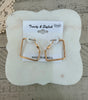 Retro square wire earrings