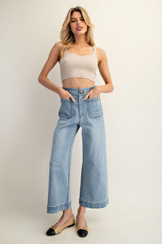Straight Leg Denim Pants