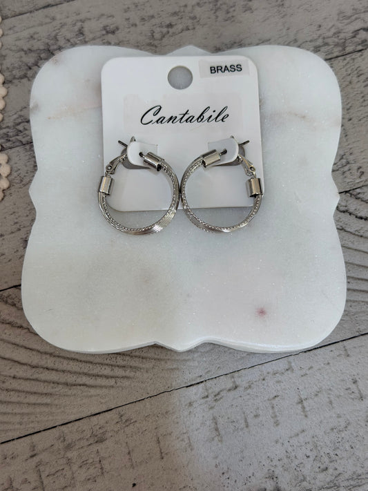 Layered wire hoop earrings