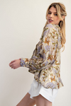 Printed Button Down Shirt Top