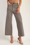 Houndstooth straight leg pants