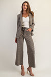 Houndstooth straight leg pants