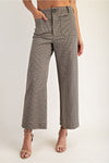 Houndstooth straight leg pants