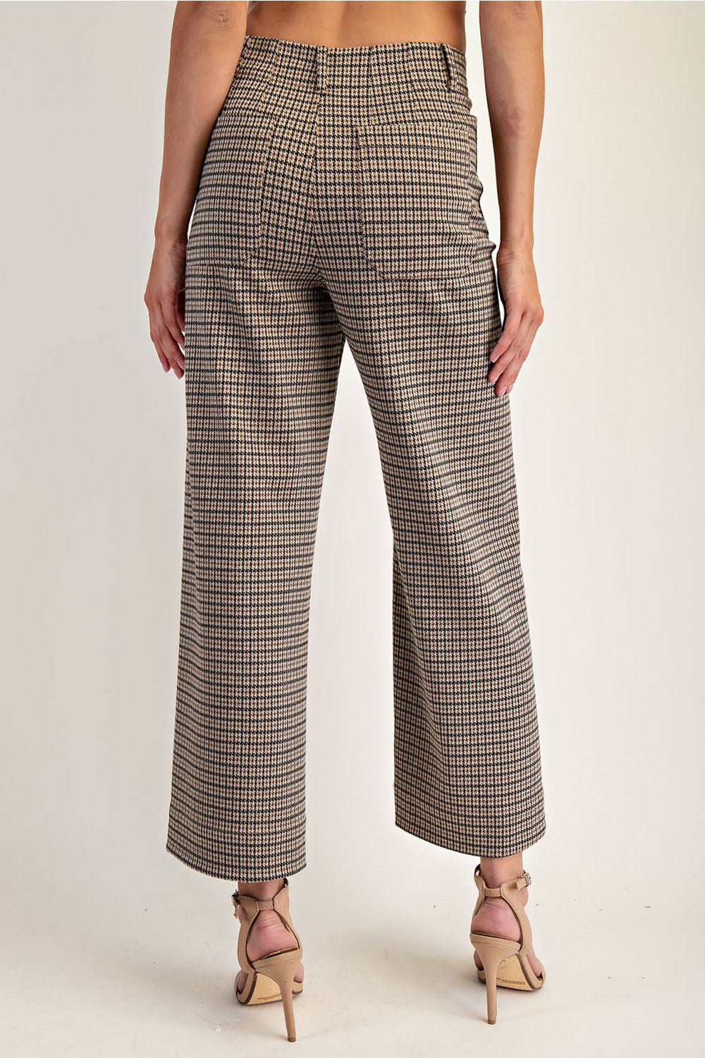 Houndstooth straight leg pants