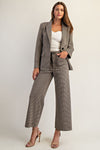 Houndstooth straight leg pants