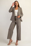 Houndstooth straight leg pants