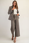 Houndstooth straight leg pants