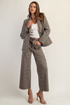 Houndstooth straight leg pants