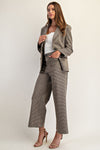 Houndstooth straight leg pants