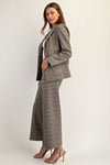 Houndstooth straight leg pants
