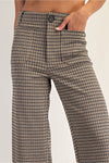 Houndstooth straight leg pants