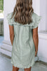 Ldc Stripe Frilled Short Sleeve Collar Mini Dress