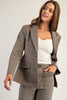 Houndstooth pattern long sleeve blazer