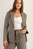 Houndstooth pattern long sleeve blazer