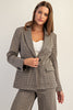 Houndstooth pattern long sleeve blazer